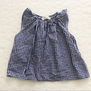 MABO baby girl navy gingham top